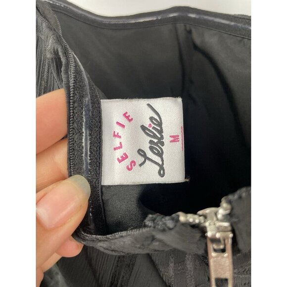 Selfie Leslie Black Jessa Hi-Low Chiffon Flowy Summer Brunch Romper Size M - Picture 6 of 9